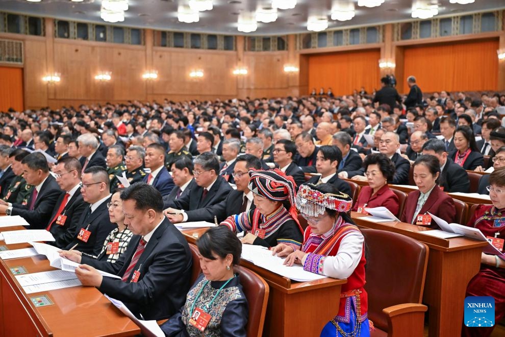 The opening meeting of the fourth session of the 14th Chinese People's Political Consultative Conference (CPPCC) National Committee is held at the Great Hall of the People in Beijing, capital of China, March 4, 2026. (Xinhua/Chen Yichen)