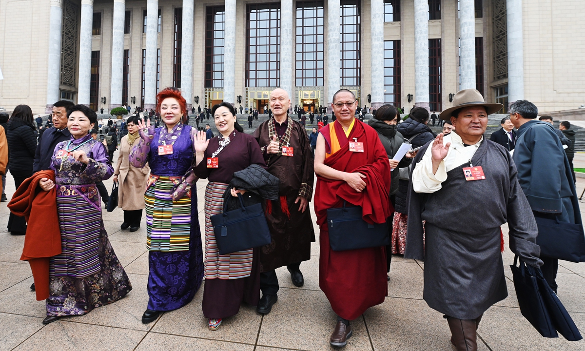 Deputies enter the Great Hall of the People for the preparatory meeting of the fourth session of the 14th National People's Congress in Beijing, March 4, 2026. Photo: VCG
