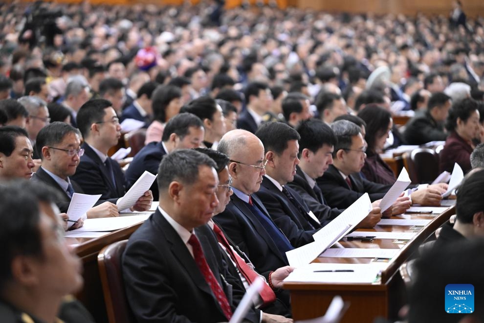 The opening meeting of the fourth session of the 14th Chinese People's Political Consultative Conference (CPPCC) National Committee is held at the Great Hall of the People in Beijing, capital of China, March 4, 2026. (Xinhua/Shen Hong)