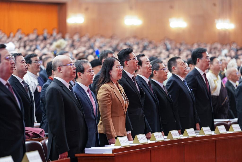 The opening meeting of the fourth session of the 14th National People's Congress (NPC) is held at the Great Hall of the People in Beijing, capital of China, March 5, 2026. (Xinhua/Xing Guangli)