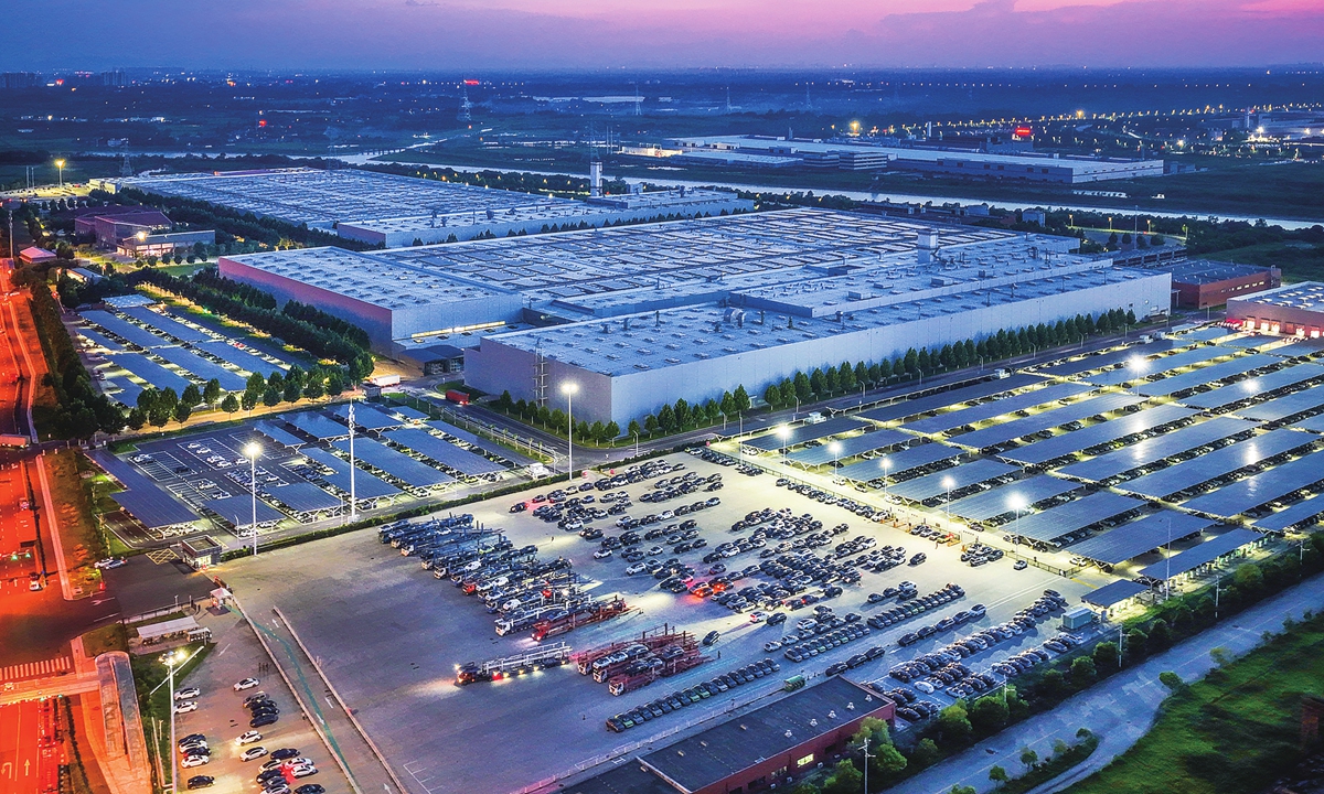A view of the electric vehicle storage yard at a NIO factory in Hefei, East China's Anhui Province, on August 21, 2025. Photo: VCG