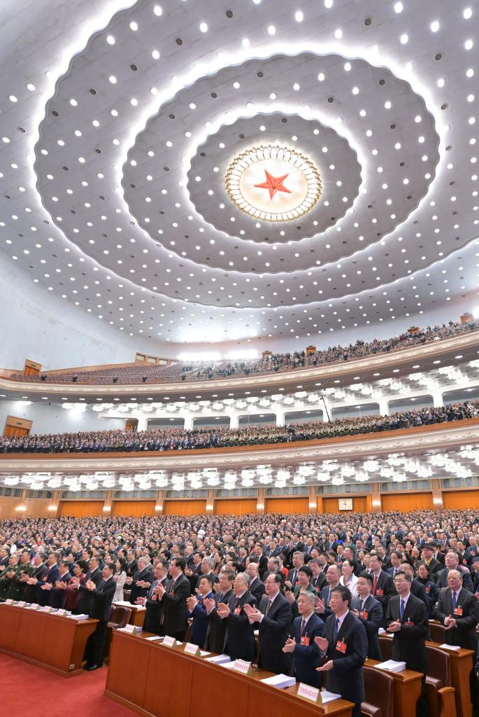 The opening meeting of the fourth session of the 14th National People's Congress (NPC) is held at the Great Hall of the People in Beijing, capital of China, March 5, 2026. (Xinhua/Gao Jie)