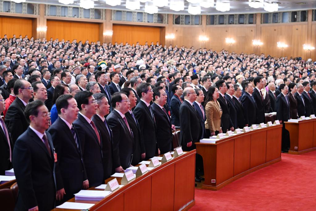 The opening meeting of the fourth session of the 14th National People's Congress (NPC) is held at the Great Hall of the People in Beijing, capital of China, March 5, 2026. (Xinhua/Rao Aimin)