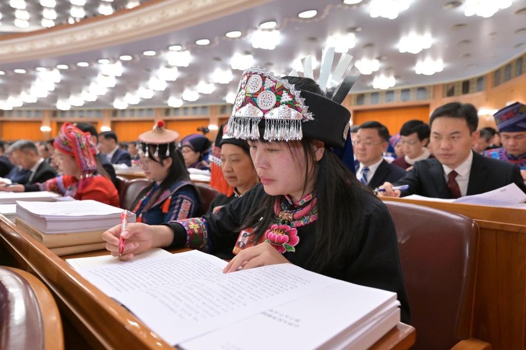 The opening meeting of the fourth session of the 14th National People's Congress (NPC) is held at the Great Hall of the People in Beijing, capital of China, March 5, 2026. (Xinhua/Gao Jie)