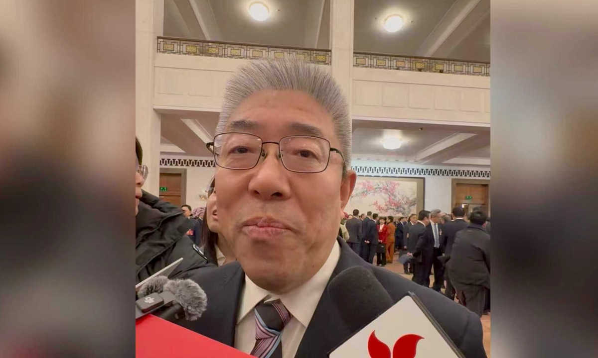 Zhang Yi, a deputy to the National People's Congress and a member of the academic divisions of the Chinese Academy of Social Sciences, speaks to the press during the two sessions. Photo: from web