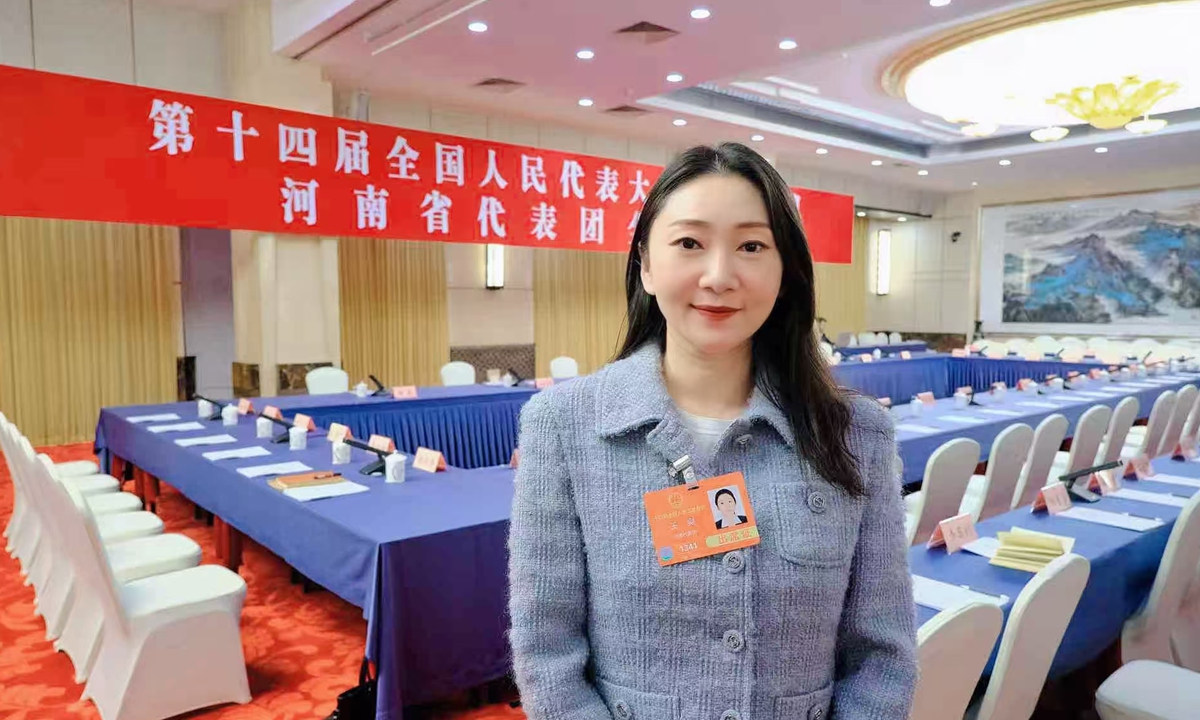 Wang Shuang, an NPC deputy and chairwoman of Kaifeng Millennium City Park Co., Ltd. Photo: Courtesy of Wang Shuang