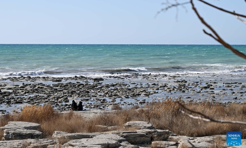 This photo taken on March 11, 2026 shows a coast scenery of the Caspian Sea in Aktau, Kazakhstan. Photo: Xinhua