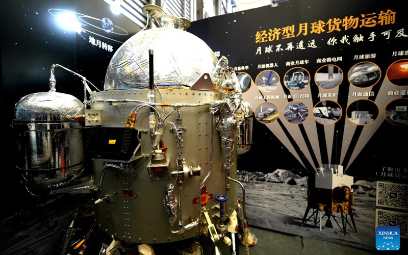 This photo taken on March 12, 2026 shows a utility for lunar cargo transportation during the 2026 Shanghai Commercial Aerospace Conference & Exhibition at Shanghai New International Expo Center in Shanghai, east China. This event, also the founding session, kicked off here on Thursday and will last till March 14. Photo: Xinhua
