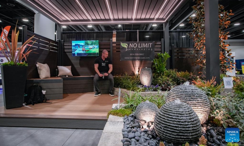 A landscaping design is displayed during the 2026 BC Home and Garden Show in Vancouver, British Columbia, Canada, on March 12, 2026. The four-day event runs through March 15. Photo: Xinhua