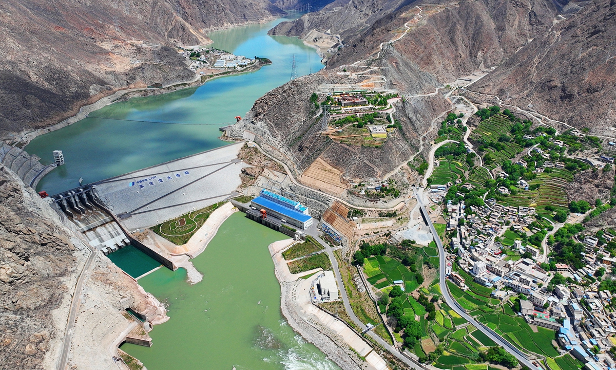 A view of the Suwalong Hydropower Station on the upper reaches of the Jinsha River at the border between Markam county in the Xizang Autonomous Region and Batang county in Sichuan Province Photo: VCG