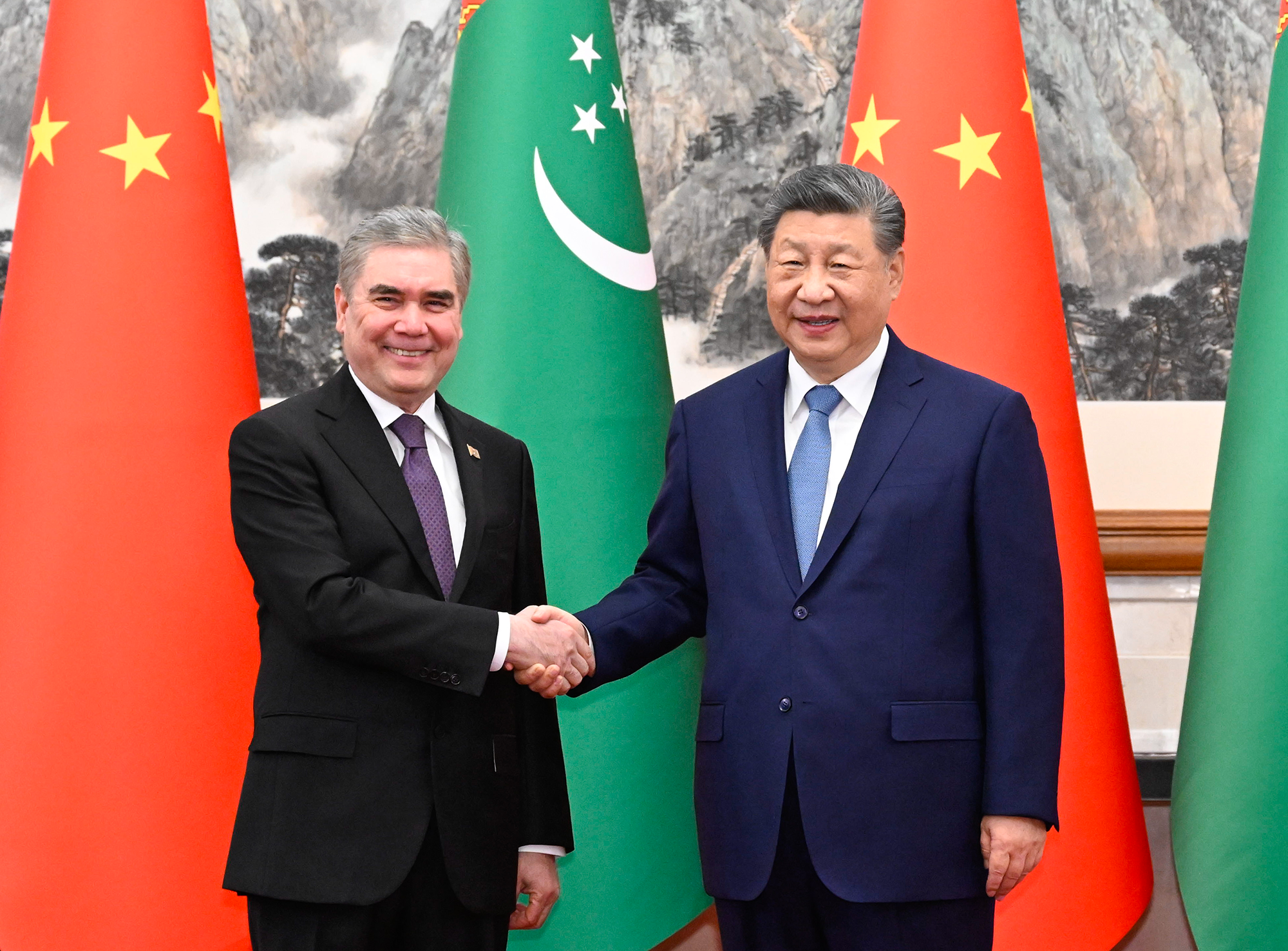Chinese President Xi Jinping meets with National Leader of the Turkmen People and Chairman of the Halk Maslahaty of Turkmenistan Gurbanguly Berdimuhamedov, who is on a goodwill visit to China, at the Diaoyutai State Guesthouse in Beijing, on March 18, 2026. Photo: Xinhua