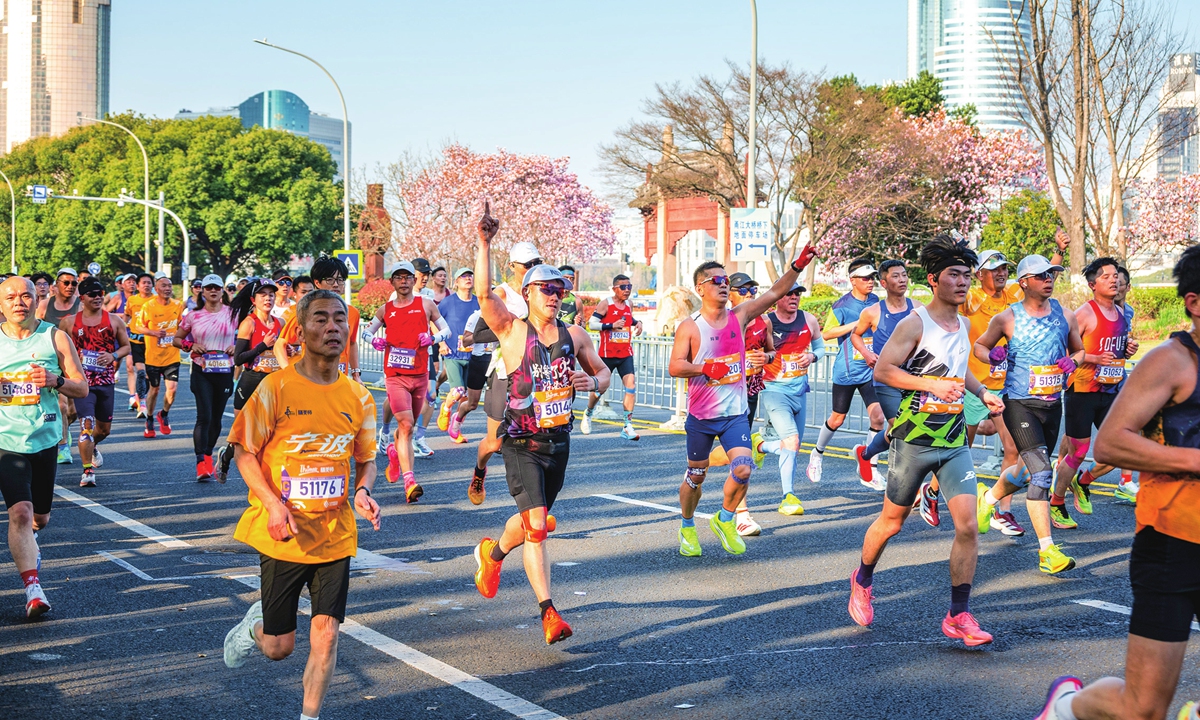 Runners take part in the 2026 Ningbo Marathon in Ningbo, Zhejiang Province. Photo: IC