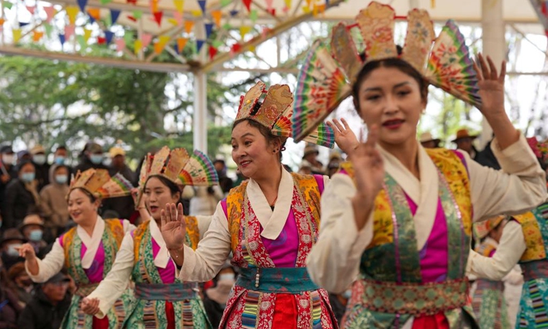 A performance is staged in celebration of the Serfs' Emancipation Day at a park in Lhasa, capital of southwest China's Xizang Autonomous Region, March 28, 2026.

Saturday marks the 67th anniversary of the democratic reform that abolished feudal serfdom in Xizang, with grand celebrations and commemorative activities held across the region.

On March 28, 1959, people in Xizang launched the democratic reform, freeing a million serfs. In 2009, the regional legislature announced March 28 as the day to commemorate the emancipation of the one million serfs. (Xinhua/Tenzin Nyida)
