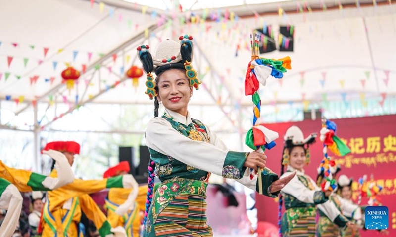 A performance is staged in celebration of the Serfs' Emancipation Day at a park in Lhasa, capital of southwest China's Xizang Autonomous Region, March 28, 2026.

Saturday marks the 67th anniversary of the democratic reform that abolished feudal serfdom in Xizang, with grand celebrations and commemorative activities held across the region.

On March 28, 1959, people in Xizang launched the democratic reform, freeing a million serfs. In 2009, the regional legislature announced March 28 as the day to commemorate the emancipation of the one million serfs. (Xinhua/Tenzin Nyida)