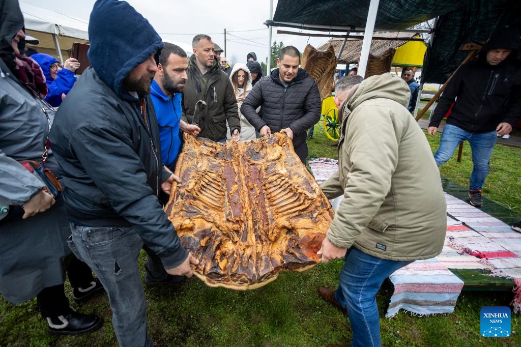A traditional Karanac Spring Fair is held in the Baranja ethno-village of Karanac, Croatia, on March 29, 2026.

The fair gathered numerous visitors from across the region who came to enjoy traditional food, local products, and a vibrant cultural program. (Davor Javorovic/PIXSELL via Xinhua)