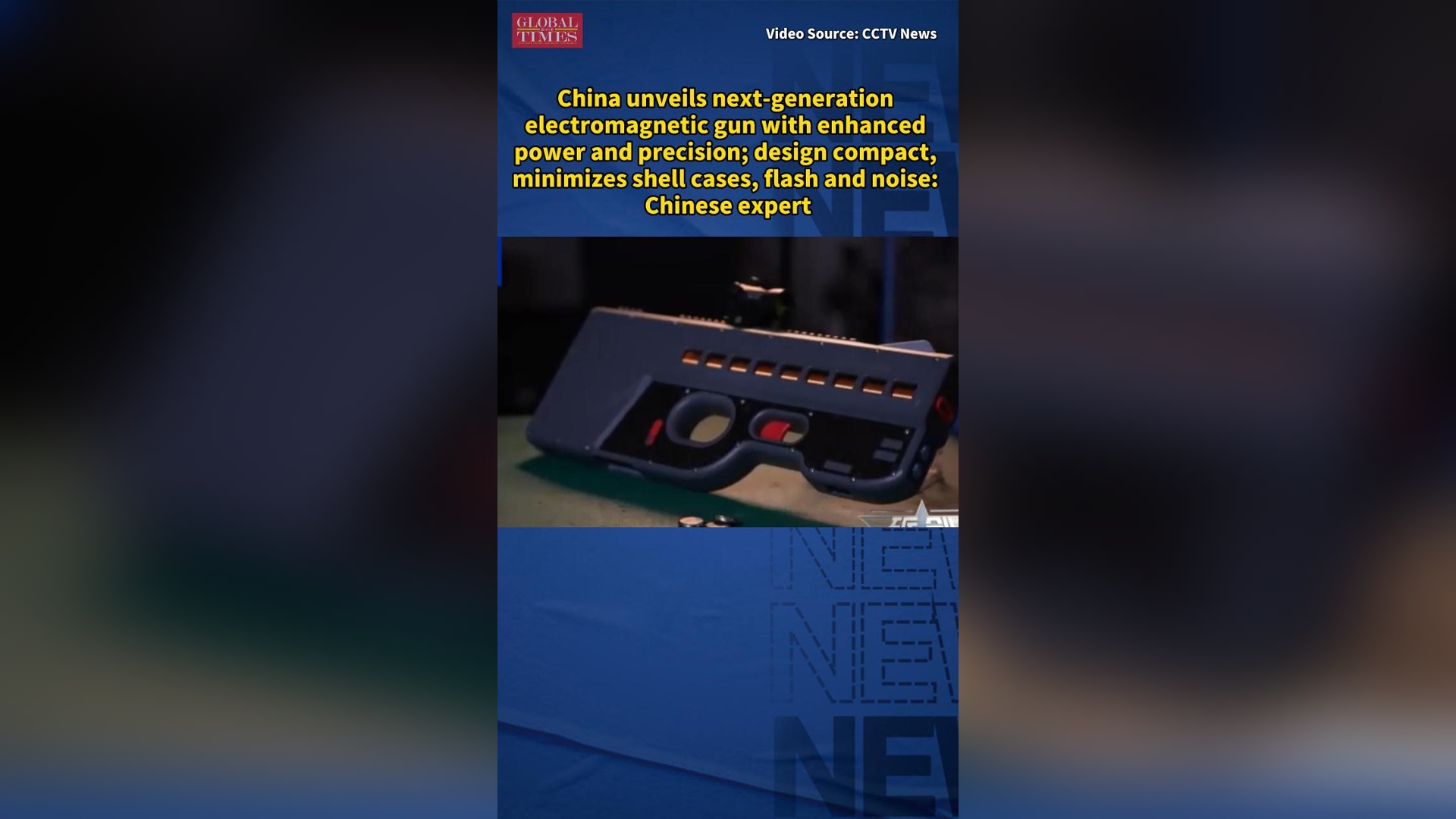globaltimes.cn - China unveils next-generation electromagnetic gun with enhanced power and precision; design compact, minimizes shell cases, flash and noise: Chinese expert