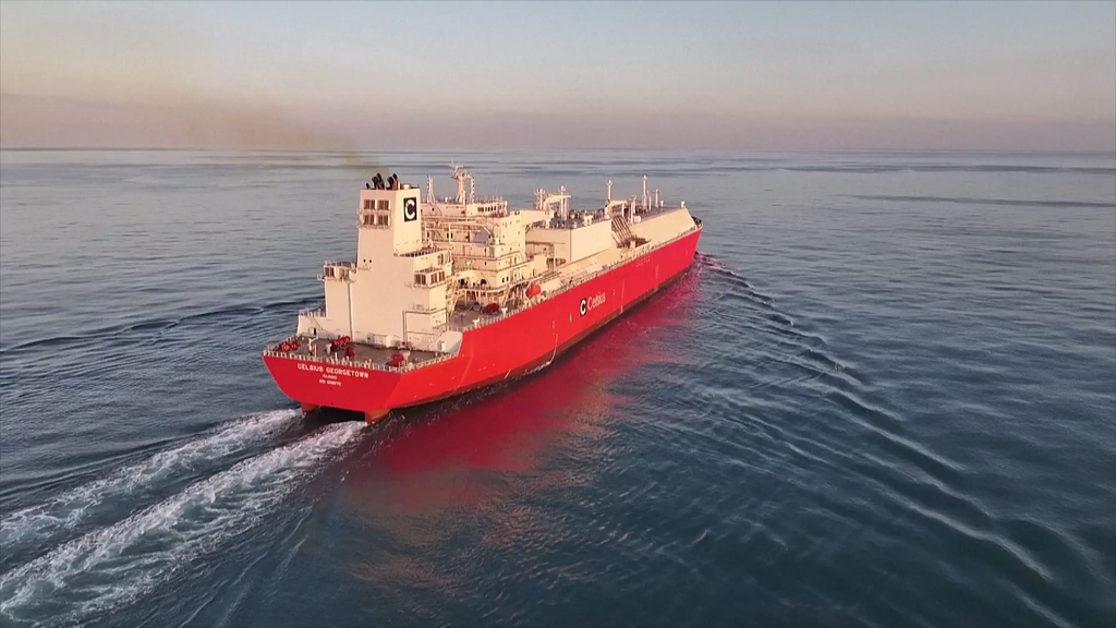 China's first independently designed 180,000 cubic meter liquefied natural gas carrier is completed in Nantong, East China's Jiangsu Province, on April 8, 2026. This marks a new achievement for China in the field of high value-added shipbuilding. Photo: VCG