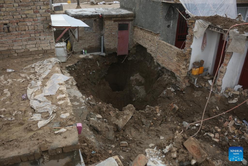 This photo taken on April 5, 2026 shows damage inflicted by heavy rains in Kabul, capital of Afghanistan. The death toll from heavy rainfall-triggered flooding across Afghanistan has risen to at least 99 people, with 154 others injured over the past nine days, a spokesman for the National Disaster Management Authority said on Sunday. (Photo by Saifurahman Safi/Xinhua)