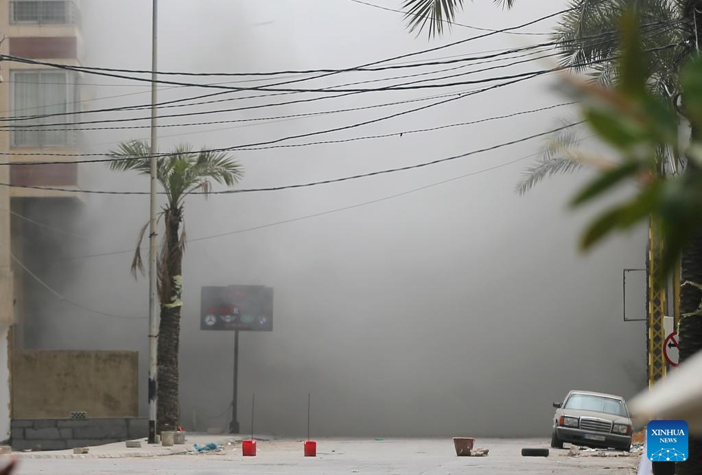 This photo taken on April 5, 2026 shows smoke and dust caused by an Israeli airstrike on the southern suburbs of Beirut, Lebanon. Four people were killed and about 39 others were wounded in an Israeli airstrike on the Jnah area in Beirut's southern suburbs on Sunday, near Beirut's Rafic Hariri Hospital, according to the Lebanese health ministry.

Israeli warplanes launched five airstrikes on Beirut's southern suburbs, including two on Jnah, as well as strikes on Ghobeiry, Haret Hreik, and Al-Jamous, according to Lebanon's National News Agency (NNA). (Photo by Bilal Jawich/Xinhua)