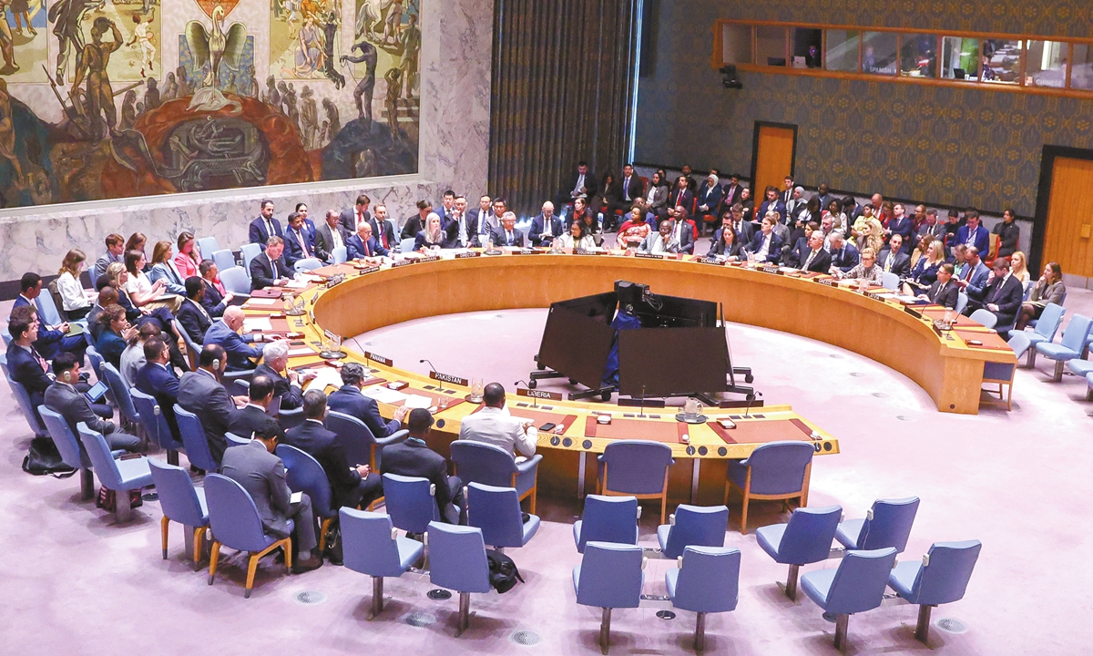 The UN Security Council failed to adopt a draft resolution that 