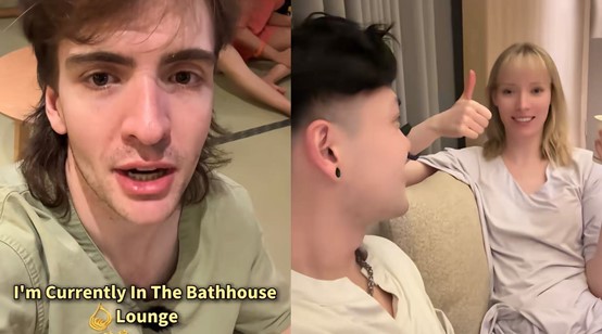 Foreign visitors experience a Chinese bathhouse. Photo: Courtesy of the interviewee