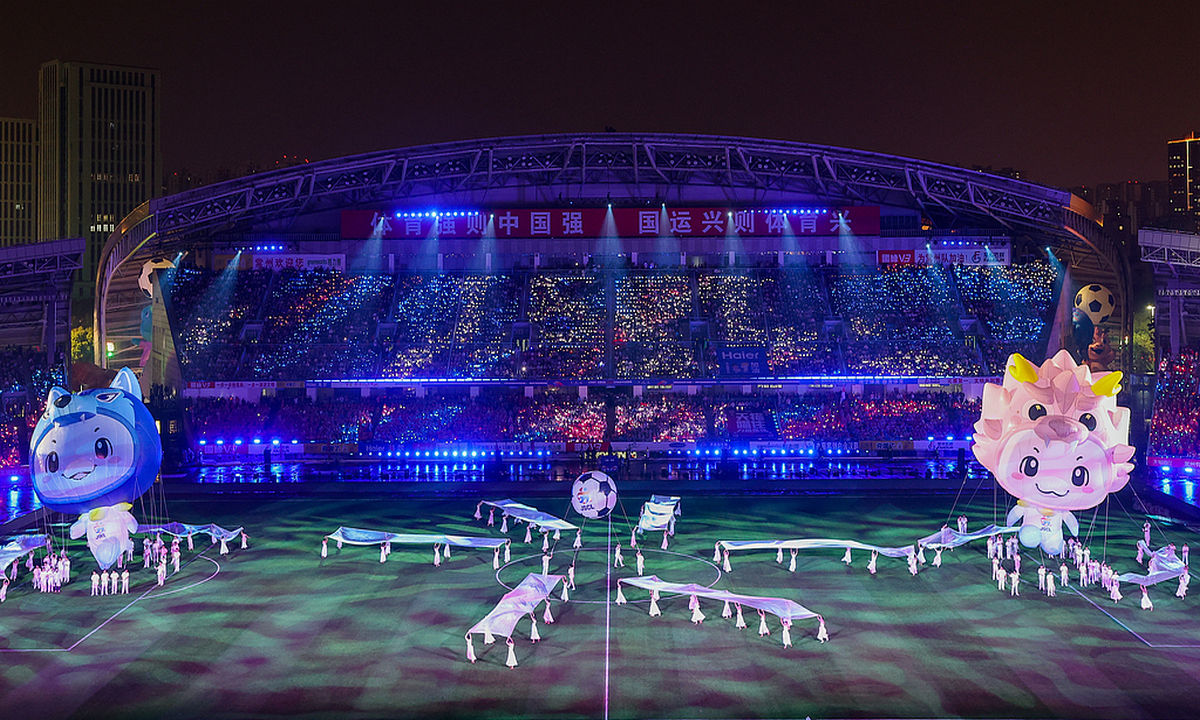 The 2026 Jiangsu Football City League - popularly known as the Su Super League - kicked off in Changzhou, East China's Jiangsu Province, on April 11, 2026. Photo: VCG