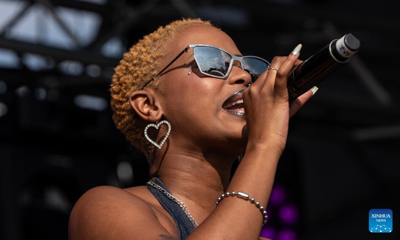 An artist performs during a music festival at Constitution Hill in Johannesburg, South Africa, April 11, 2026. (Photo by Shiraaz Mohamed/Xinhua)