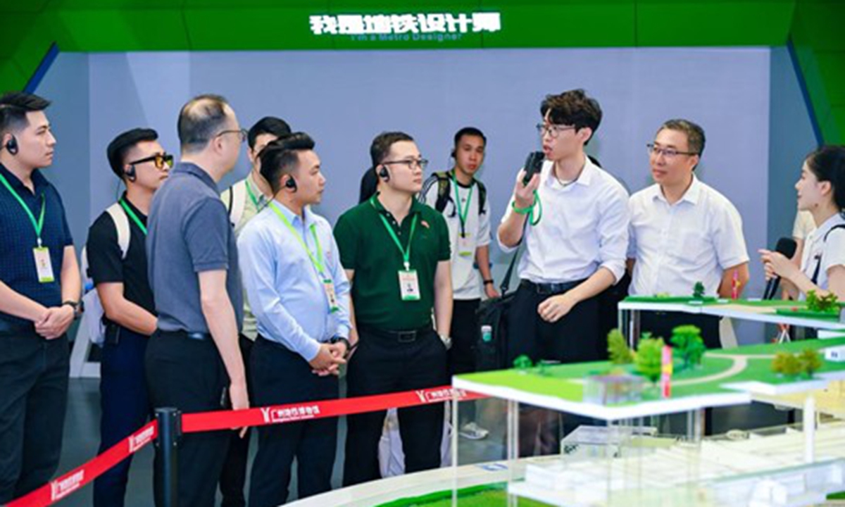 A group of young visitors from Vietnam tours the Guangzhou Metro Museum in Guangzhou, South China's Guangdong Province, on April 12, 2026. Photo: Courtesy of the Communist Youth League of China Central Committee