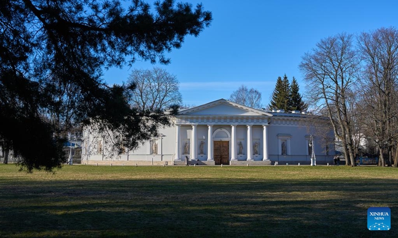 This photo taken on April 11, 2026 shows a view on Yelagin Island in St. Petersburg, Russia. Located in the northwest of St. Petersburg, Yelagin Island was once a royal garden and is now a famous tourist and leisure destination. (Photo by Guo Feizhou/Xinhua)
