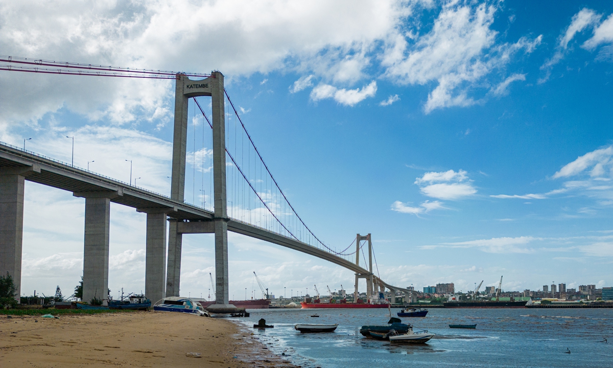 Vue du pont Maputo-Katembe, un projet d'infrastructure clé construit par la Chine au Mozambique. Photo : VCG