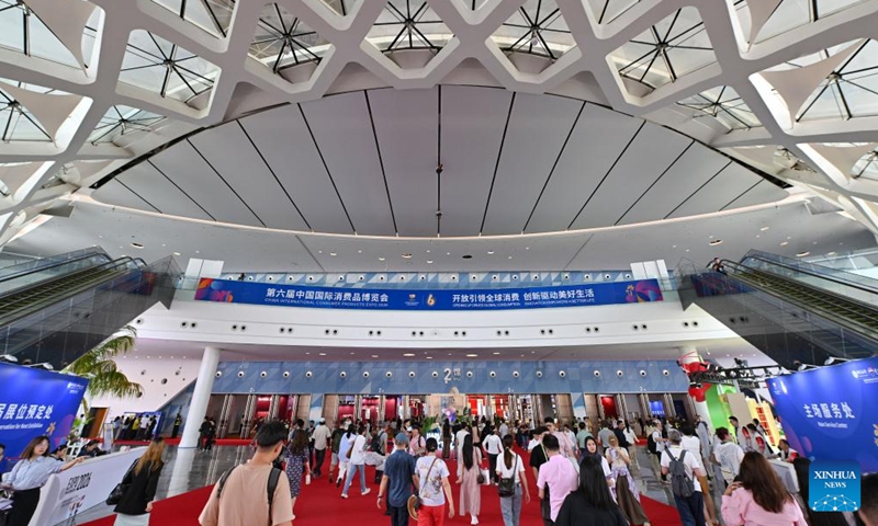 People visit the sixth China International Consumer Products Expo (CICPE) in Haikou, south China's Hainan Province, April 13, 2026.