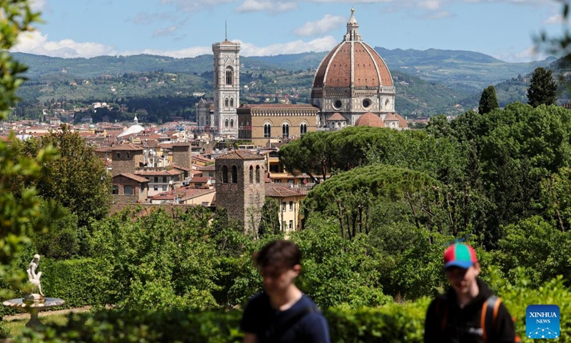 This photo taken on May 7, 2026 shows a view of Florence, Italy. (Xinhua/Li Jing)

