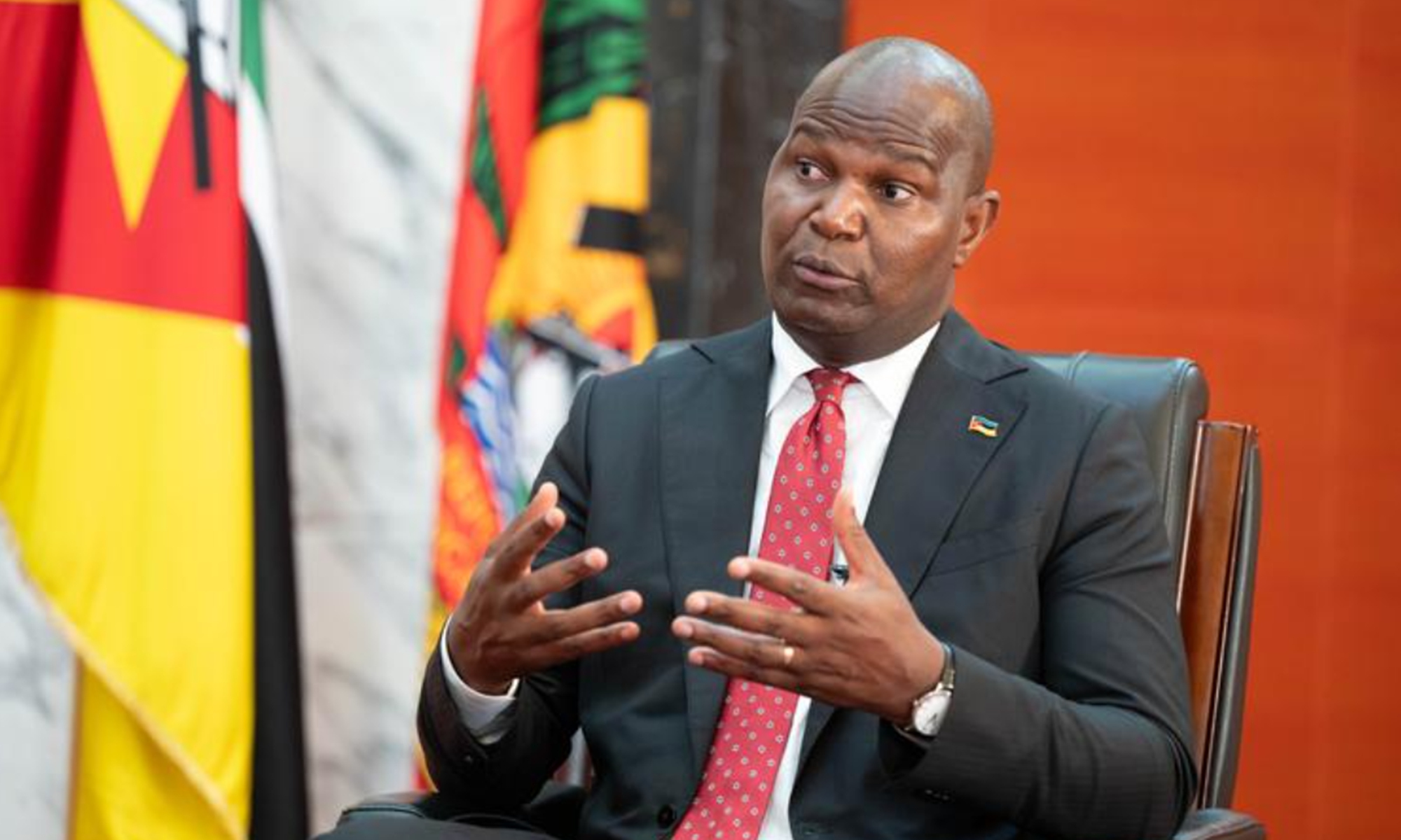 Mozambique's President Daniel Francisco Chapo during a recent interview with the Xinhua News Agency Photo: Xinhua