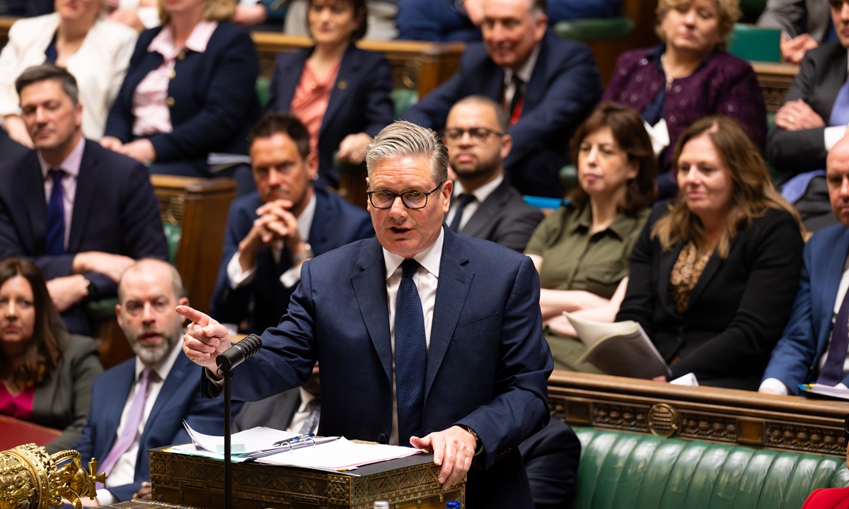 Prime Minister Sir Keir Starmer speaks during Prime Minister's Questions in the House of Commons, London, on April 15, 2026. Photo: VCG