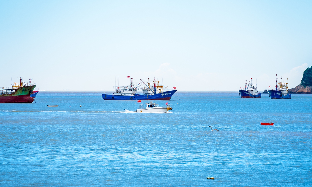 Fishing boats set sail for fishing in Zhoushan, East China's Zhejiang Province, on June 20, 2025. Photo: VCG
