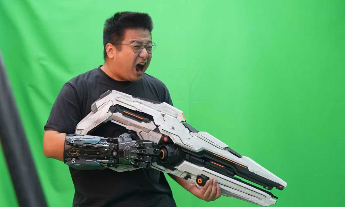 Xie Tianyang in the shooting of a special effects video Photo: Courtesy of Xie