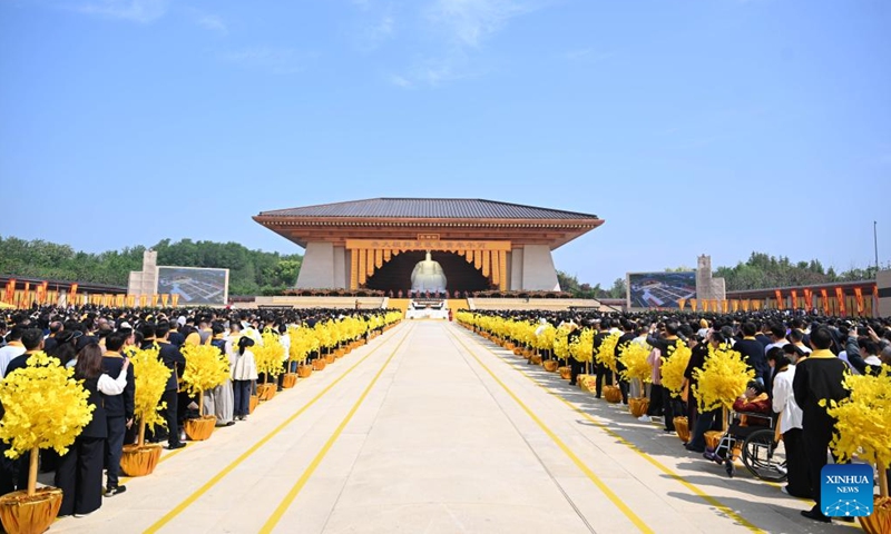 A ceremony to worship Huangdi, or the Yellow Emperor, is held in Xinzheng City, central China's Henan Province, April 19, 2026.

