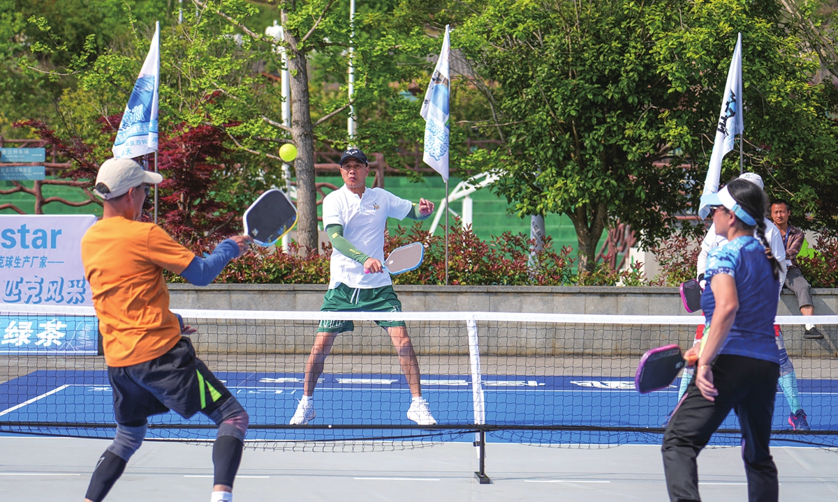 Pickleball enthusiasts gather to play in the Qianxinan Bouyei-Miao autonomous prefecture, Southwest China's Guizhou Province, on April 18, 2026. Photo: VCG 