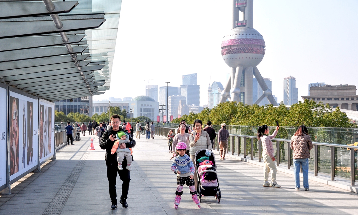 A view of the Lujiazui Financial City area in Shanghai Photo: VCG