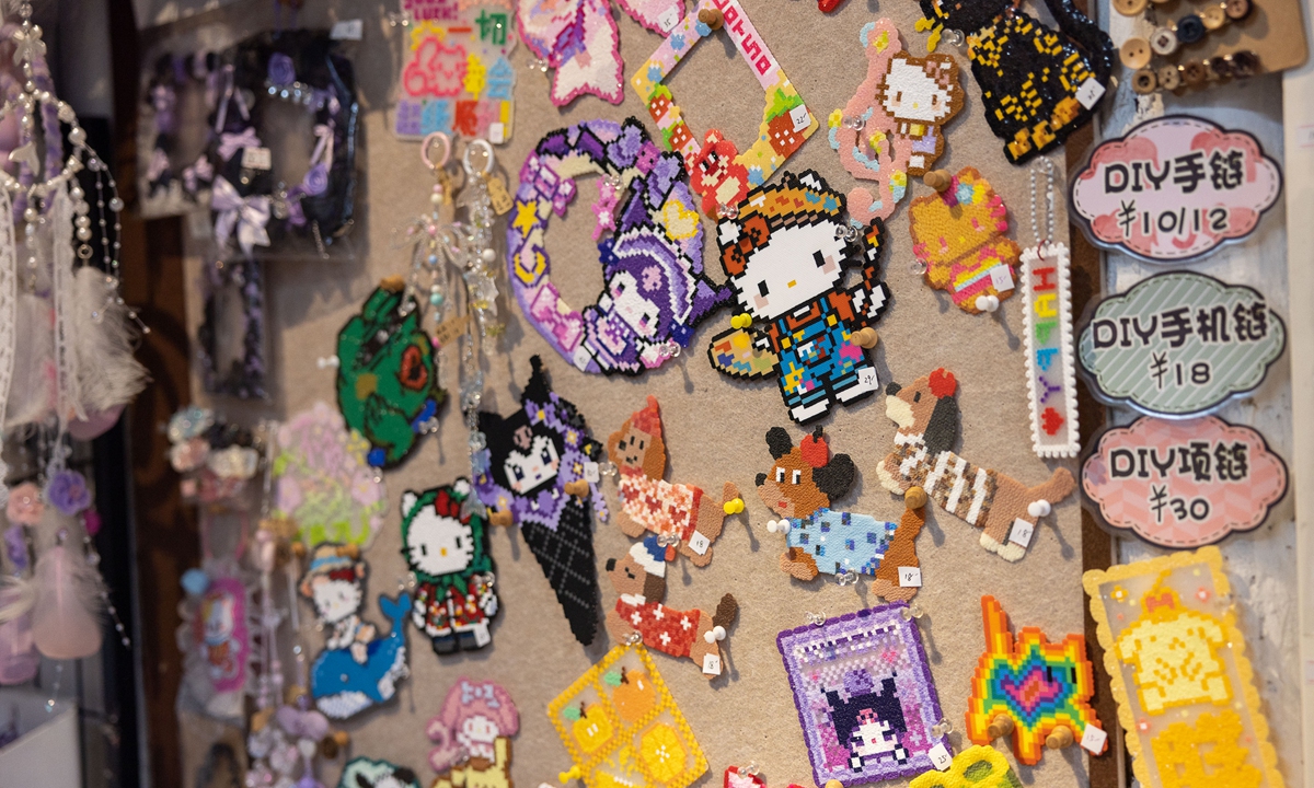 Perler bead products at a handicraft workshop in Huzhou, East China's Zhejiang Province on April 14, 2026