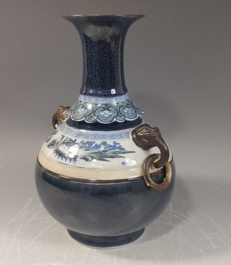 A Qing Dynasty vase before and after restoration