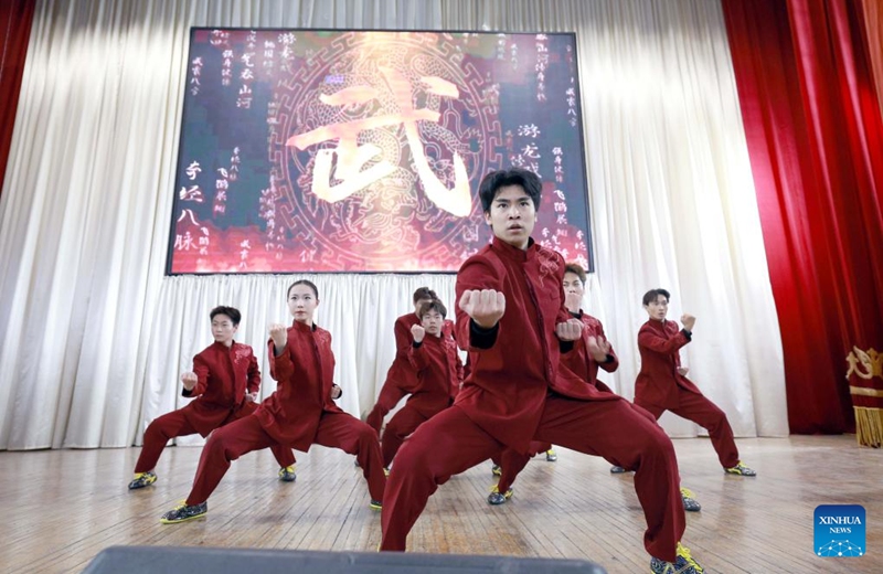 Performers perform during the Charm of Chinese Kung Fu in Bishkek, Kyrgyzstan, April 23, 2026. (Photo by Roman/Xinhua)