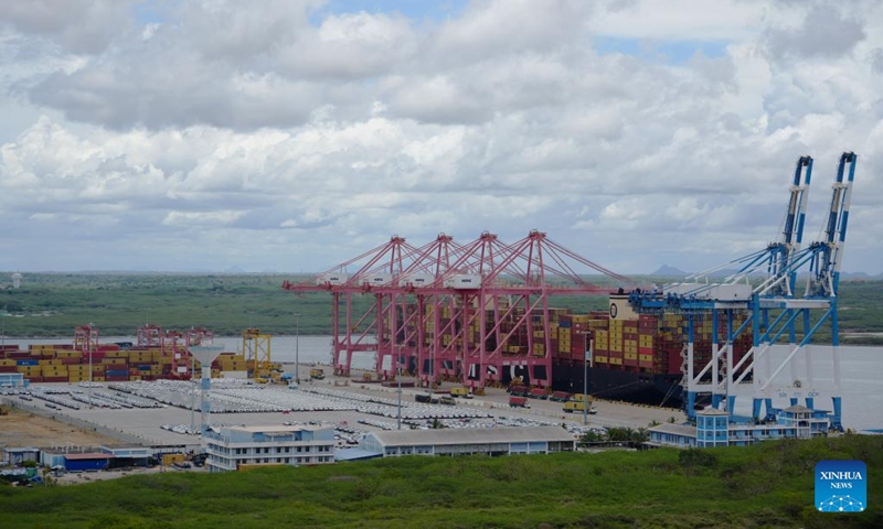 This photo taken on April 23, 2026 shows a view of Hambantota Port, Sri Lanka.

Hambantota Port, located along a key shipping route in the Indian Ocean, has been expanding its role in logistics and cargo handling.

Statistics show that the port handled 2.0154 million tonnes of cargo in the first quarter of 2026, up 47 percent year-on-year. Photo: Xinhua