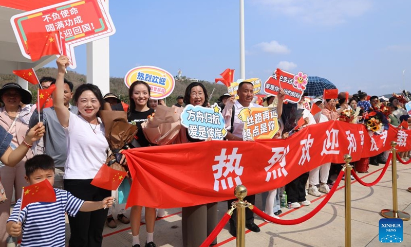 This photo taken on April 26, 2026 shows a welcoming ceremony held for the Chinese People's Liberation Army (PLA) Navy hospital ship, Silk Road Ark, at a military port in Sanya, south China's Hainan Province. (Photo by Cui Xiaoyang/Xinhua)