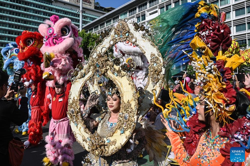 Dancers participate in a cultural event to welcome International Dance Day in Jakarta, Indonesia, April 26, 2026. (Xinhua/Agung Kuncahya B.)