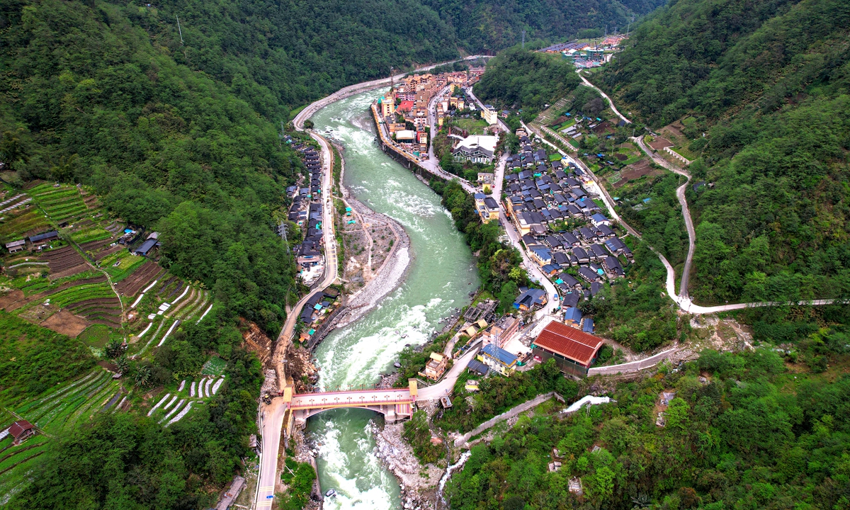 An aerial view of Dulongjiang, a remote township in Southwest China's Yunnan Province Photo: Courtesy of Dulongjiang Frontier Police Station