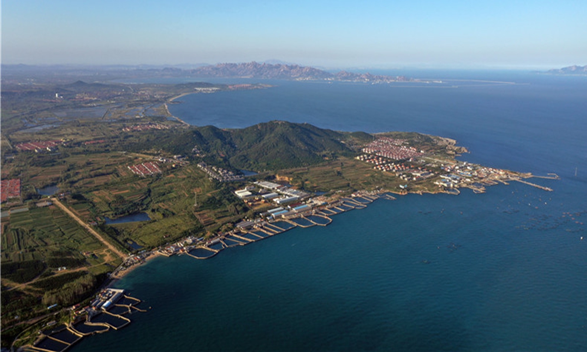 A bird's eye view of the Langyatai site in Qingdao, East China's Shandong Province. Photo: Courtesy of National Cultural Heritage Administration