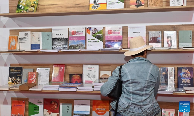 A person visits the Reading China exhibition area during the 31st Rabat International Publishing and Book Fair in Rabat, Morocco, May 2, 2026.
The book fair is held here from May 1 to 10. (Photo by Aissa/Xinhua)