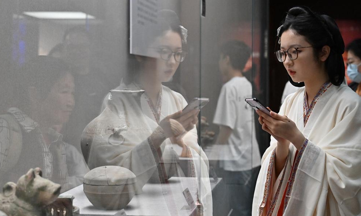 A tourist visits Shangqiu Museum in Shangqiu, central China's Henan Province, May 3, 2026.
People across China stepped out to fully enjoy their leisure time during the ongoing May Day holiday. (Photo by Li Heng/Xinhua)