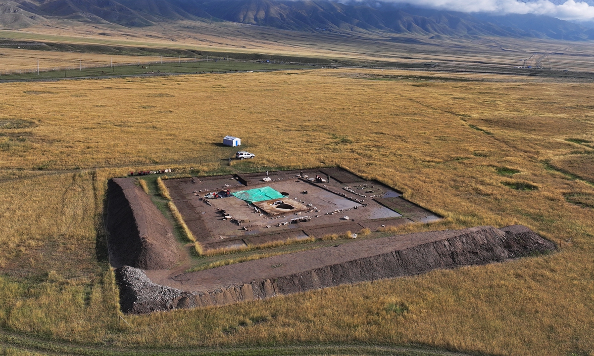 An aerial view of the Husta site in in Northwest China's Xinjiang Uygur Autonomous Region. Photos: Courtesy of Wang Peng